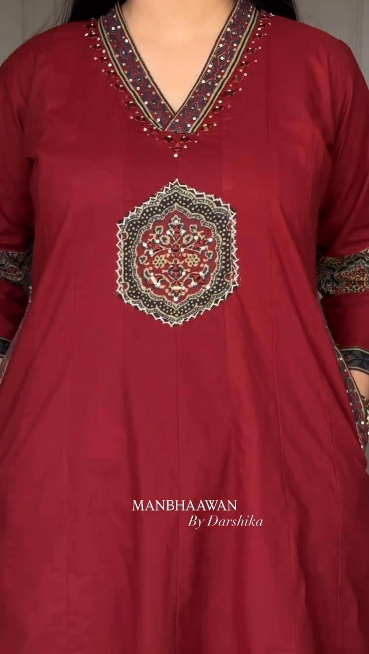 Meroon Printed 3piece A29 - Image 2